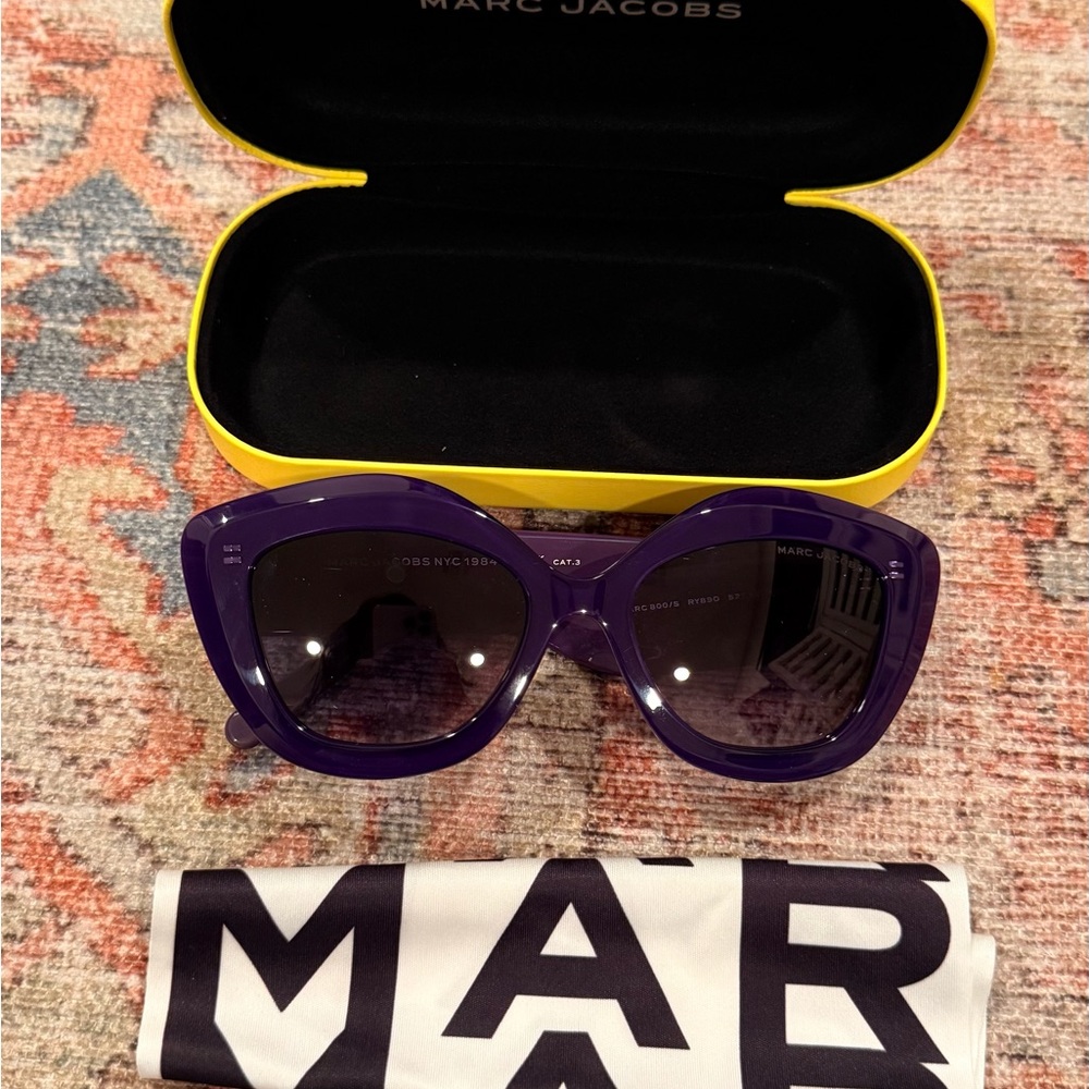 Marc Jacobs Deep Purple Oversized Geometric Sunglasses - Picture 2 of 6